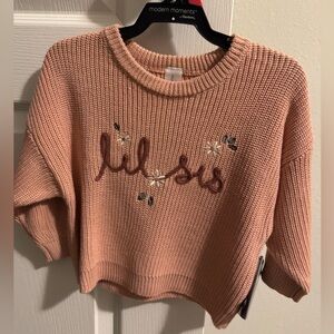 Baby Girl’s Matching Moments by Gerber Pink Embroidered Knit Sweater 18 mos NWT
